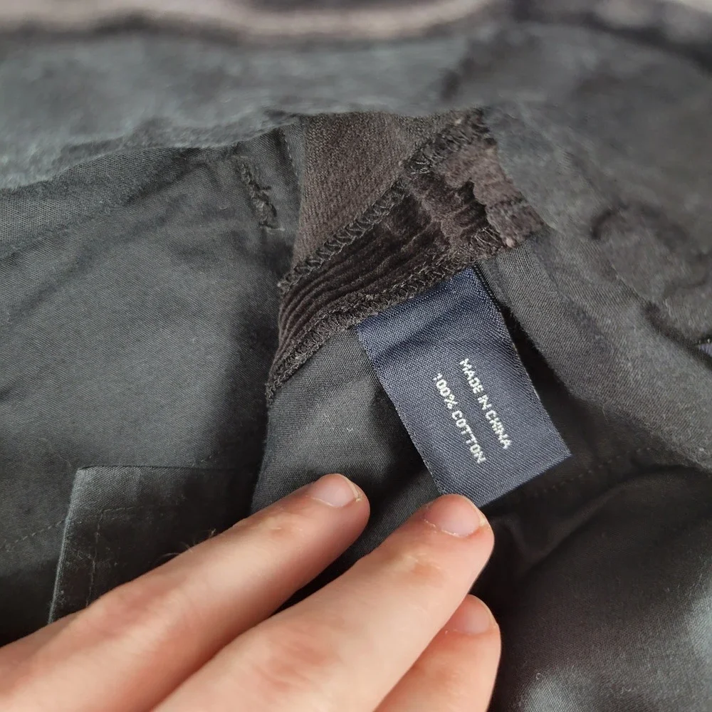 Nautica Mens Corduroy Pants 36x34 (Fits 36x31)‎ Pleated Cuffed 100% Cotton Black